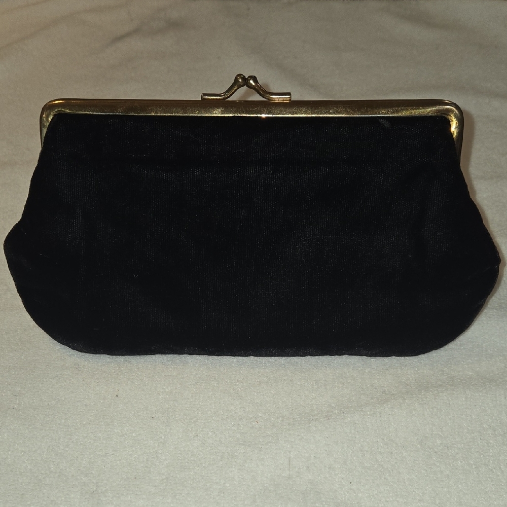 INGBER Black Velvet Evening Clutch | Mid-Century Kiss-Lock | USA Made
